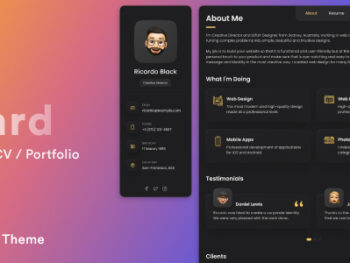 Vcard – Resume CV Portfolio WordPress Theme