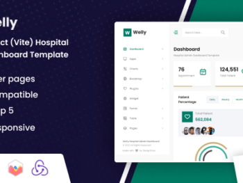 Welly - React (Vite) Hospital Admin Dashboard Bootstrap Template