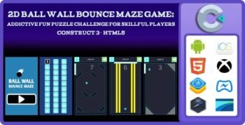 2D Ball Wall Bounce Maze Game: Addictive Fun Puzzle Challenge For Skillful Players Construct 3 HTML5