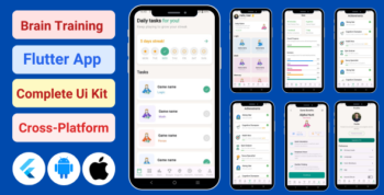 Brain Training Flutter App UI Kit | Elevate App | NeuroNation App | Brain Training Game