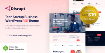 Disrupt – Tech Startup Business FSE WordPress Theme