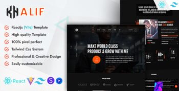 Khalif - Tailwind Creative Portfolio Reactjs (Vite) Template