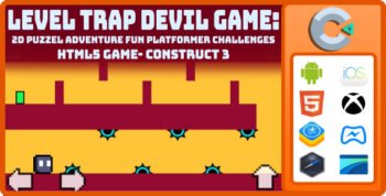 Level Traps Devil Game:2D Puzzel Adventure Fun Platformer Challenges Html5 Game- Construct 3