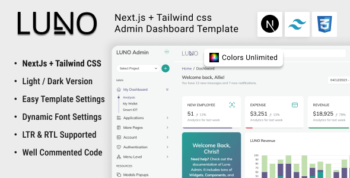 LUNO | Next.js + Tailwind CSS Admin Dashboard Template