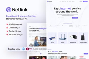 Netlink - Broadband & Internet Provider Elementor Template Kit