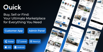 Quick - Modern Classified Buy and Sell Marketplace Flutter App with Admin Panel (Android, IOS)