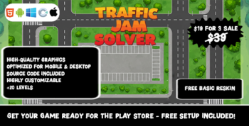 Traffic Jam Solver - Construct 3 Game (HTML5, AdMob, C3P)