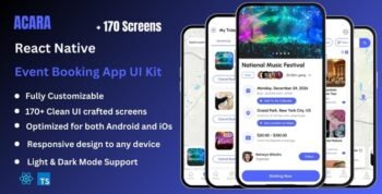 Acara - Event Booking & Tickets React Native CLI App Ui Kit