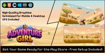 Adventure Girl - Construct 3 Game (HTML5, AdMob, C3P)