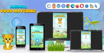 Animal Food Matching Kids Learning Game ( Construct 3 | C3P | HTML5) Educational Game