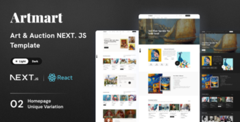 Artmart - Art Gallery & Auctions React Next.JS Template