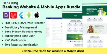 Bank King - Laravel Banking Website and Mobile Apps Bundle