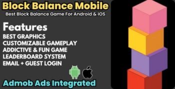 Block Balance Game – Addictive Tower-Building Gameplay with AdMob, PlayFab, and Easily Customizable