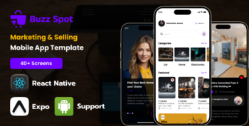 Buzzspot - React Native Buy & Sell Mobile App Expo Template