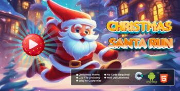 Christmas Santa Run Game - Christmas Game - Endless Runner Game - HTML5, Android in Construct 3 Game