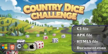 Country Dice Challenge - Educational Strategy Puzzle Game - HTML5, Construct 3