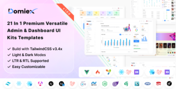 Domiex - Premium Versatile Admin & Dashboard UI Kit Template