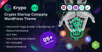 Krypo - Crypto & Blockchain Startup Elementor WordPress Theme