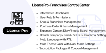 LicensePro SaaS - Franchisee Control Center