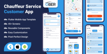 Ober - Chauffeur Service Customer App| Flutter Mobile App Template | Book Rides Ease and Comfort