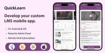 Quick Learn - Online Course Learning Flutter Mobile App | LMS App Flutter with Firebase Backend