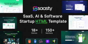 Saasty - SaaS, AI & Software Startup Multipurpose Template