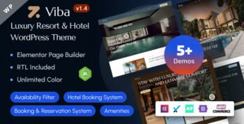 Viba - Luxury Resort & Hotel Elementor WordPress Theme