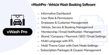 vWashPro - Vehicle Wash Booking software