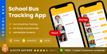 4 App Template| School Bus Tracking App| Parents Child Tracking app | Driver App | Tracking App