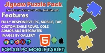 All In One Jigsaw Puzzle Game - HTML5, Android, IOS, Fully Responsive HD Game, 1920x1080 Resolution