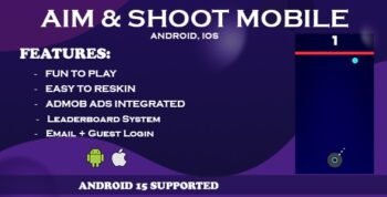 Android IOS Aim & Shoot Addictive Timing-Based Shooting Unity 6 Game With Admob, Login, Leaderboard