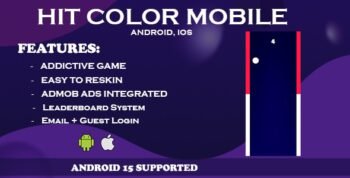 Android & IOS Hit Color - Unity 6 Fun Game, With Leaderboard And Login