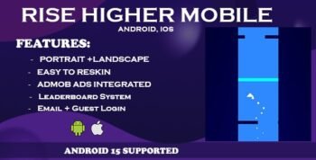 Android IOS Rise Higher - Addictive Endless Flying Unity 6 Game