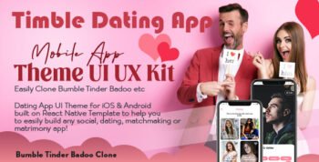 Dating App Social Match Making Matrimony Theme React Native UI UX Design Tinder Bumble Badoo Clone