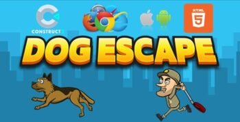 Dog Escape - HTML5 Game - No Ai Graphics - Construct 3 (C3p Included)