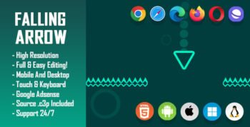Falling Arrow - HTML5 Game (Construct 3 / c3p)