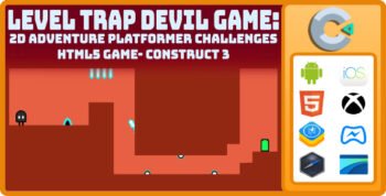 Level Trap Devil Game: 2D Adventure Platformer Challenges Html5 Game- construct 3