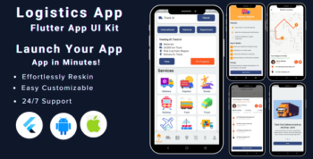 Logistics & Transportation Flutter App Template | Mobile App UI Kit in Flutter