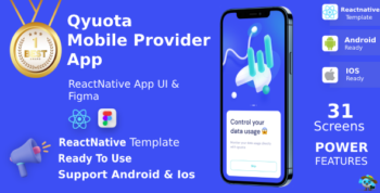 Mobile Provider TopUp App ANDROID + IOS + FIGMA | UI Kit | ReactNative | Online Recharge