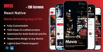 Mova Pro - Movie Streaming React Native CLI App Ui Kit