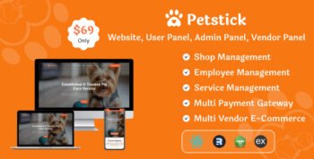 Petstick - Complete Petshop Management System | Website | Vendor | Employee | Admin Panel (MERN)