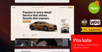 ProAuto - Car Detailing, Service & Shop WordPress Theme