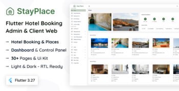 Stayplace - Flutter Hotel Booking Admin & Dashboard Kit