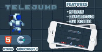 Telejump Pixel HTML5 Game in Construct 3