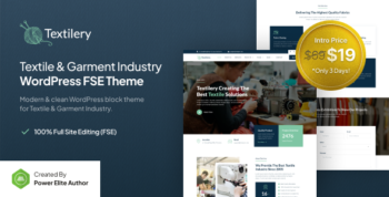 Textilery – Textile & Garment Industry FSE WordPress Theme