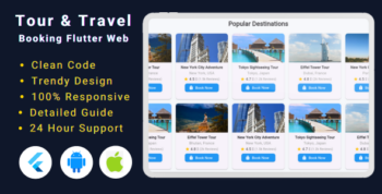 Tour and Travel Booking Website with Flutter Web Template | Travel Agency Website Flutter Web