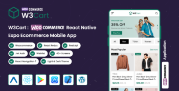 W3Cart | WordPress WooCommerce React Native Expo Mobile Application