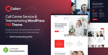 Callerr – Call Center Service & Telemarketing FSE WordPress Theme