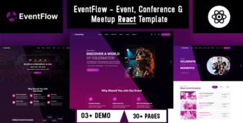 EventFlow - Event, Conference & Meetup React Template