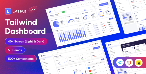 LMS Hub – Tailwind CSS Admin Dashboard HTML Template - Thememarts